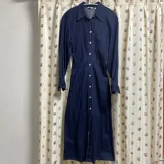ユニクロ・ダークブルー デニム シャツワンピース