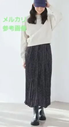 ミラオーウェン 　今期　ロング　プリーツスカート　ウエストゴム