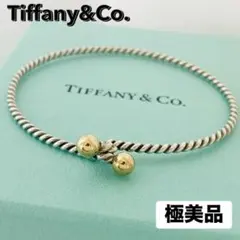 【極美品】ティファニー バングル フックアイ コンビ 925 750 TIFFANY&Co. ティファニー バングル コンビブレスレット フック