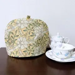 ティーコゼー〈WM黄・小〉　ティーポットカバー　ハンドメイド