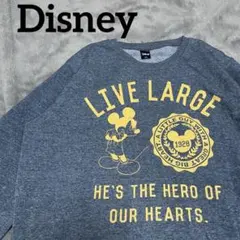 ディズニー　ミッキーマウス スウェット グレー 裏起毛　古着　L