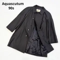 90s Aquascutum PURE SILK BALMACAAN COAT