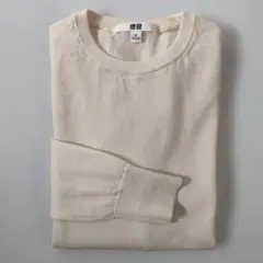 UNIQLO アイボリー クルーネックセーター M　毛100%