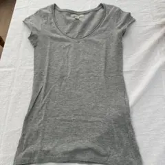 ZARA グレー Vネック Tシャツ S