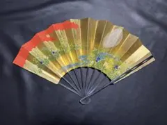 扇子　32.5cm 宮脇賣扇庵　金　月秋草花　飾り扇　飾舞扇　舞扇子　舞踊　着物