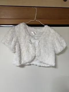 キッズ ボレロ ホワイト 140cm リボン付き