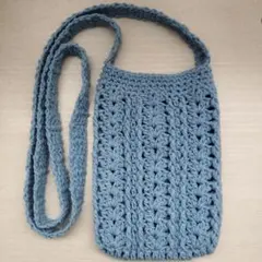 編み物　スマホショルダーバッグ