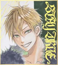 手描き イラスト アナログ 色紙 オリジナル 男の子