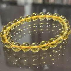 天然シトリン ブレスレット 約8mm 内径約5.5cm イエロー 黄色