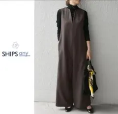 シップスエニィ ships any ウールライクヘリンボーン オールインワン