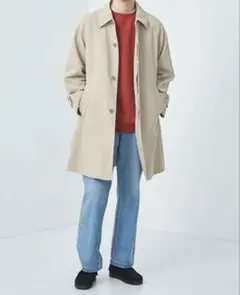 未使用 ナイロンオックス ステンカラーコート 撥水