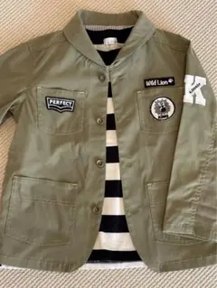 クレードスコープ ミリタリー ジャケット 120 ボーダーTシャツ 2点セット