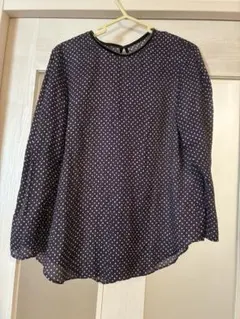 IENA ドット柄 シースルー　ブラウス パープルのサムネイル