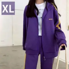 セットアップ ジャージ スウェット パープル ストリート ライン 韓国 紫