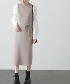 FREE‘S MART（フリーズマート）布帛ドッキングニットワンピース