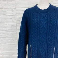 CARVEN（カルヴェン）　ジップドケーブルニット　M ネイビーのサムネイル