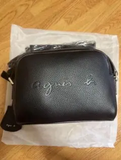 【新品タグ付き】agnes b アニエスベー ショルダーバッグ レザー ブラック