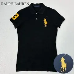 ラルフローレン　ポロシャツ　半袖　ビックポニー　ブラック　ゴールド　Mサイズ