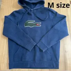 美品・Lacoste ネイビー　フード付きパーカー　US Mサイズ