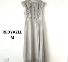 REDYAZEL　フリル　プリーツ　チェック　ロングワンピース