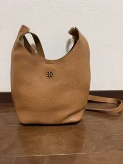 TORY BURCH レザー ショルダーバッグ キャメル