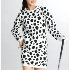 新品タグ付✨SCOT CLUB ゴルフウェアワンピース【9号】ダルメシアン総柄