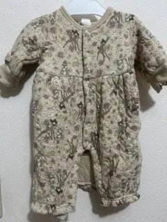 Cottoli 花柄ロンパース ベージュ