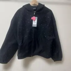 andwang Kirakira jewel zip up black S - メルカリ