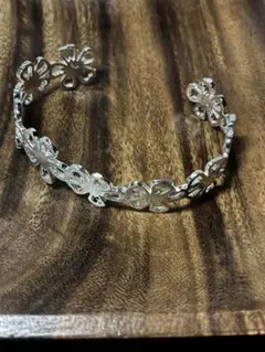 【純銀925 約13g】ハワイアンジュエリー ハイビスカスブレスレット シルバー