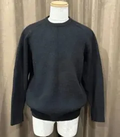 walenode ヤク100% クルーネックニット Lサイズ　　　ブラックのサムネイル