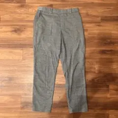 グレー チェック柄 パンツ ベルトループ付き