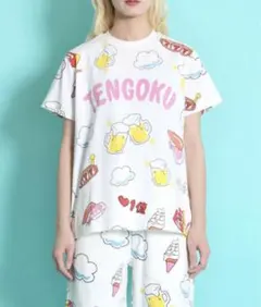 新品 PUNYUS プニュズ 天国 総柄半袖サイズ3 渡辺直美 地獄 天国柄