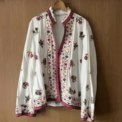 ZABA 刺繍入り チャイナシャツ　長袖