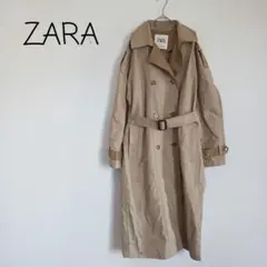 ザラ ZARA ウエストベルト付きトレンチコート ダブルブレスト オーバーサイズ