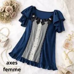 55美品　axes femme フリル　リボン　トップス