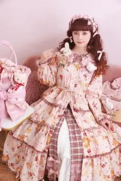 ピンクハウス　アニマルハッピージャムプリント　ワンピース　ヘアクリップセットのサムネイル