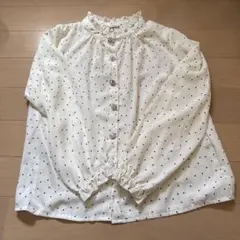 しまむら　Lutique ドット柄 長袖ブラウス