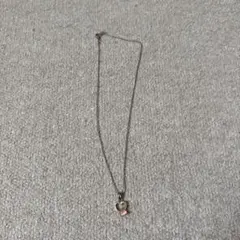 シルバーハート型ネックレス ピンク石