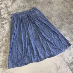 【アースミュージック】（F）ロングフレアスカート デニム クロスカンパニー 腰紐