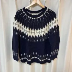 ビームスボーイ ノルディック セーター ネイビー アルパカ