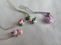 【ゆうパケット】ハローキティ 根付け　鳥　 4個セット