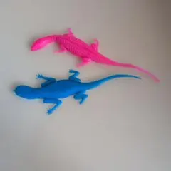 トカゲ フィギュア 2体セット ピンク ブルー