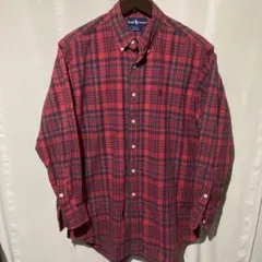 90s Ralph Lauren BLAKE 長袖チェックシャツ　黒 赤