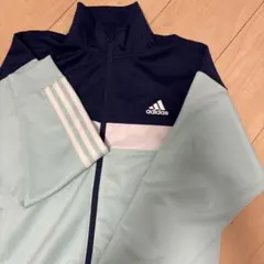 美品】adidas ジャージ 150 ミントグリーン/ネイビー