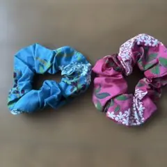 花柄シュシュ2個セット