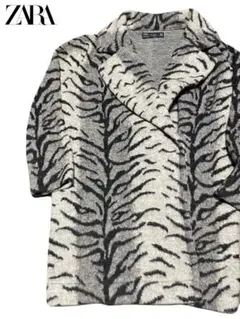 ★ZARA★ザラ★ウール★コート★チェスター★ダブル★ゼブラ柄★US M★