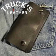 薄型ミドルトラッカーウォレット 2層 シルバー 栃木レザー ハンドメイド