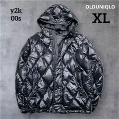 y2k OLDUNIQLO ユニクロ プレミアムダウンジャケット 黒　XL