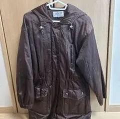 ブラウン フード付き ダウンジャケット