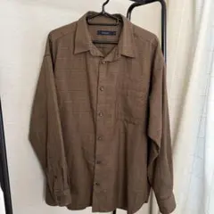 RAGEBLUE ブラウン チェック柄 長袖シャツ